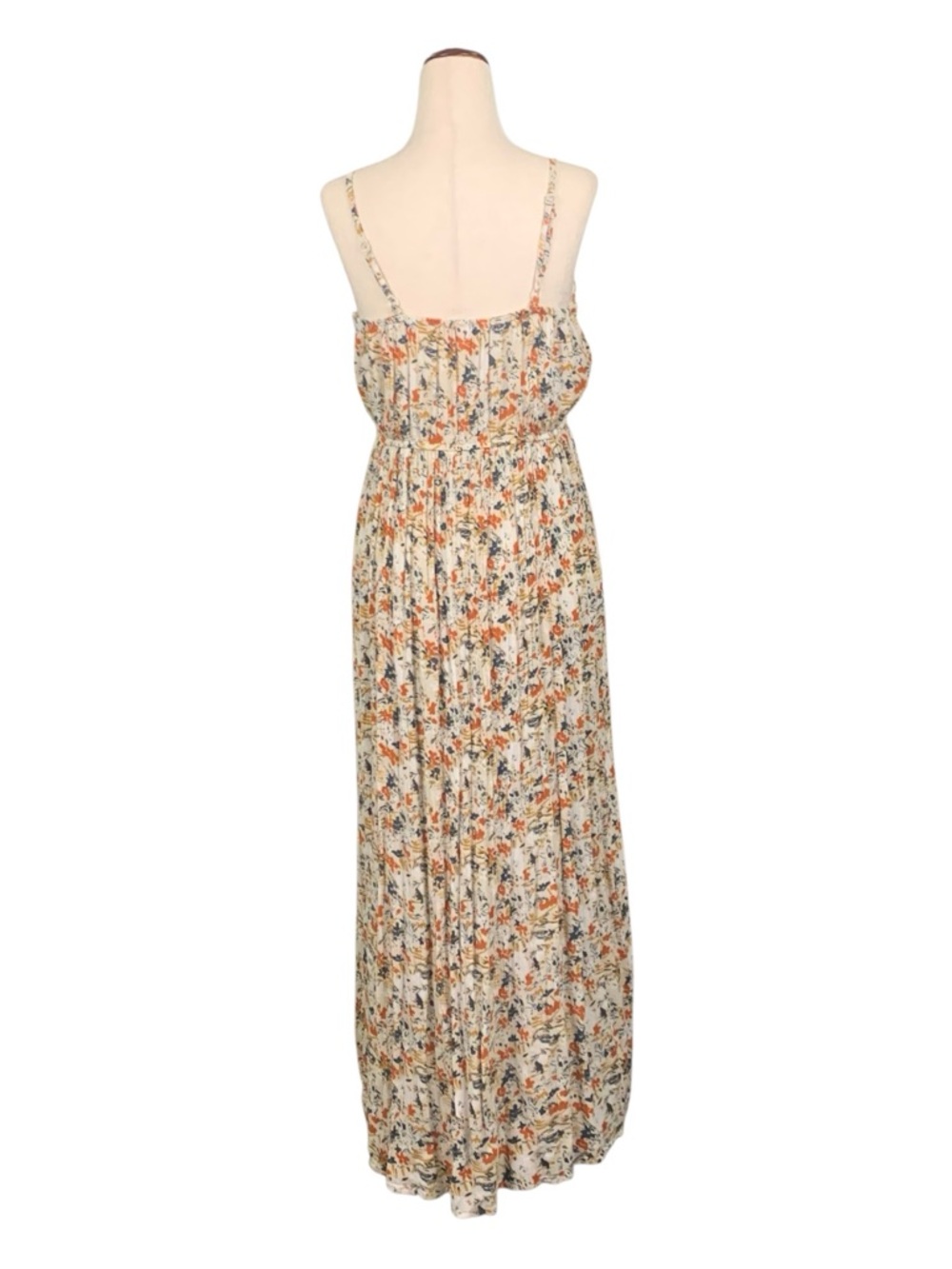 Sim & Sam Boho Cream Floral Spaghetti Strap Maxi Dress Coquette Prairie Medium - Picture 3 of 10